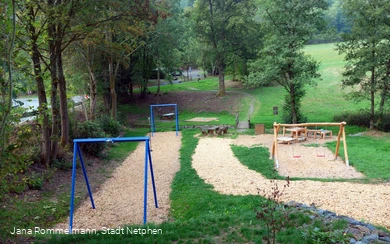 Blick auf den Spielplatz